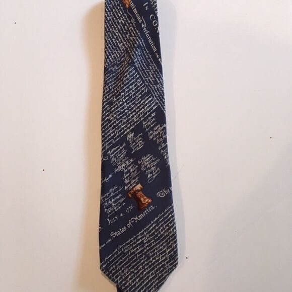 Museum Artifacts Other - Men’s Handmade 100% Silk Museum Artifacts Liberty Bell Patriotic Tie